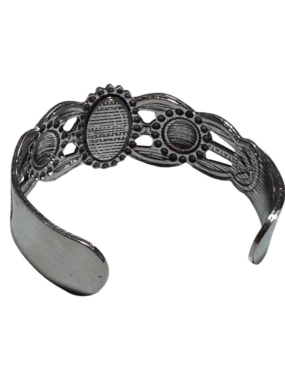 Boho Style Cuff Bracelet Silver Tone Lucky Tigers Eye Center Womens Jewelry NWOT - Picture 4 of 6